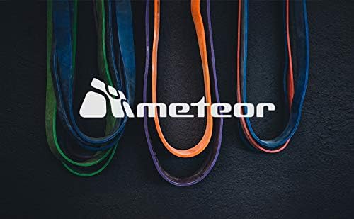 Meteor Essential Power Bands, Resistance Loop Set, Natural Latex Fitness Bands for Workout, Yoga, Weightlifting, Physical Therapy, Rehab, Bench Press, Dead Lift, Improve Mobility and Strength