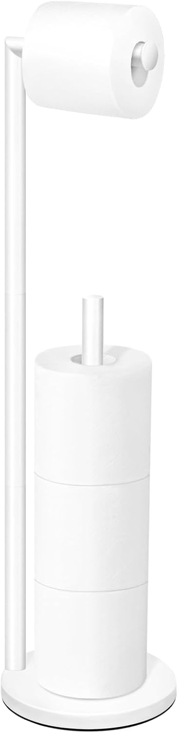 Freestanding Black Toilet Paper Holder | Metal Bathroom Roll Stand