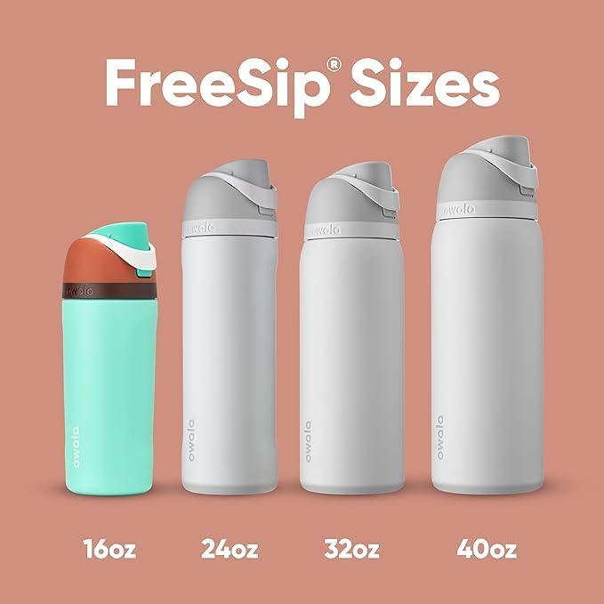 Insulated Stainless Steel Water Bottle - FreeSip Straw & Spout