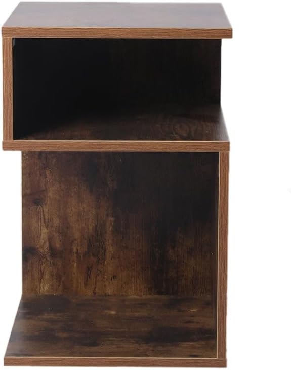 Levede Bedside Tables Drawers, Small Side Table S-Shaped Side Tables Wood Nightstand Storage Bedroom Cabinet, 33 cm Length x 33 cm Width x 50 cm Height