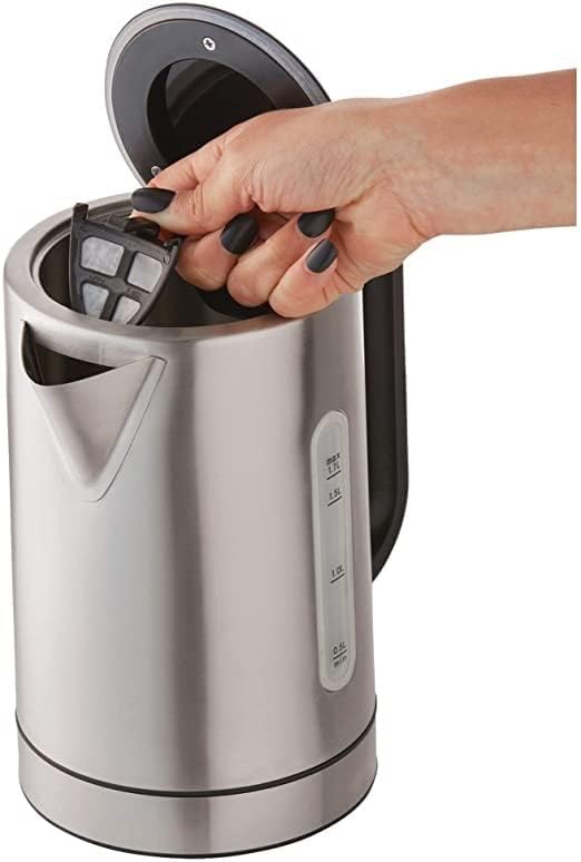 Russell Hobbs RHK510 Addison Kettle, 5 Temperature Settings, 1.7 L Capacity, Easy to Clean, Silver