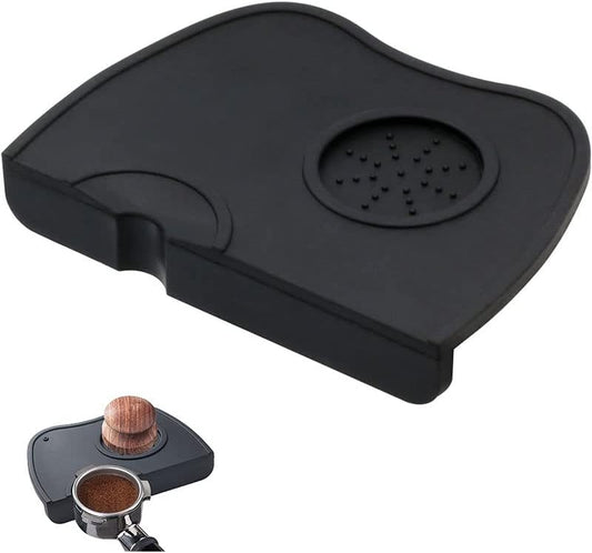 Coffee Tamper Mat, Food Safe Silicone Coffee Tamp Mat Anti-Slip, Espresso Tamping Mat Food Grade Non-Slip Coffee Pad Tamp Station Espresso Accessory(Black-ZY1)