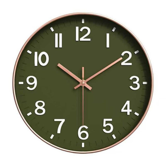 Wall Clocks Battery Operated, 12” Large Wall Clock for Living Room Bedroom Classroom Decor, Kitchen Clock, Modern Wall Clock, Non-Ticking Silent Clock (Vintage Green)