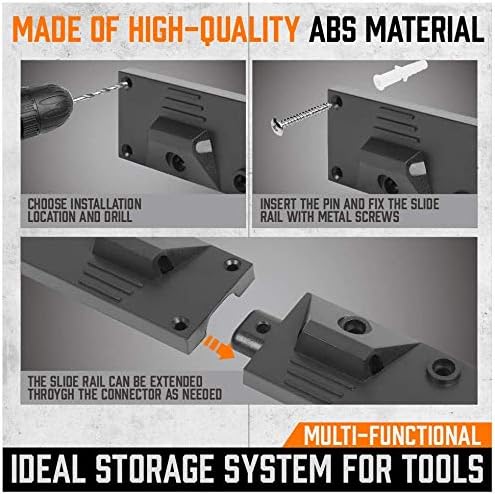 HORUSDY 64 Inch Adjustable Garden Storage System, Wall Mount Garage Tool Organizer, Tool Hangers for Mop and Broom Holder Shovel, Rake, Broom, Mop Holder, Etc.