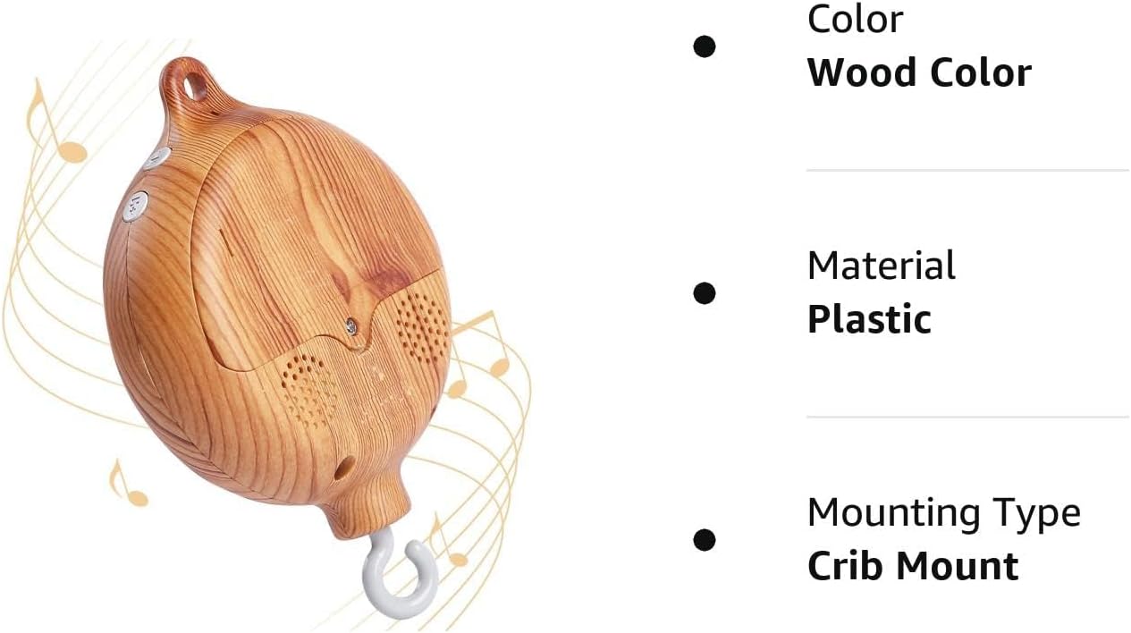 Beechwood Crib Mobile Holder - 360° Rotate, Adjustable Arm - Natural Wood, Minimalist - For Cribs No Side Rails - Baby Nursery Decor