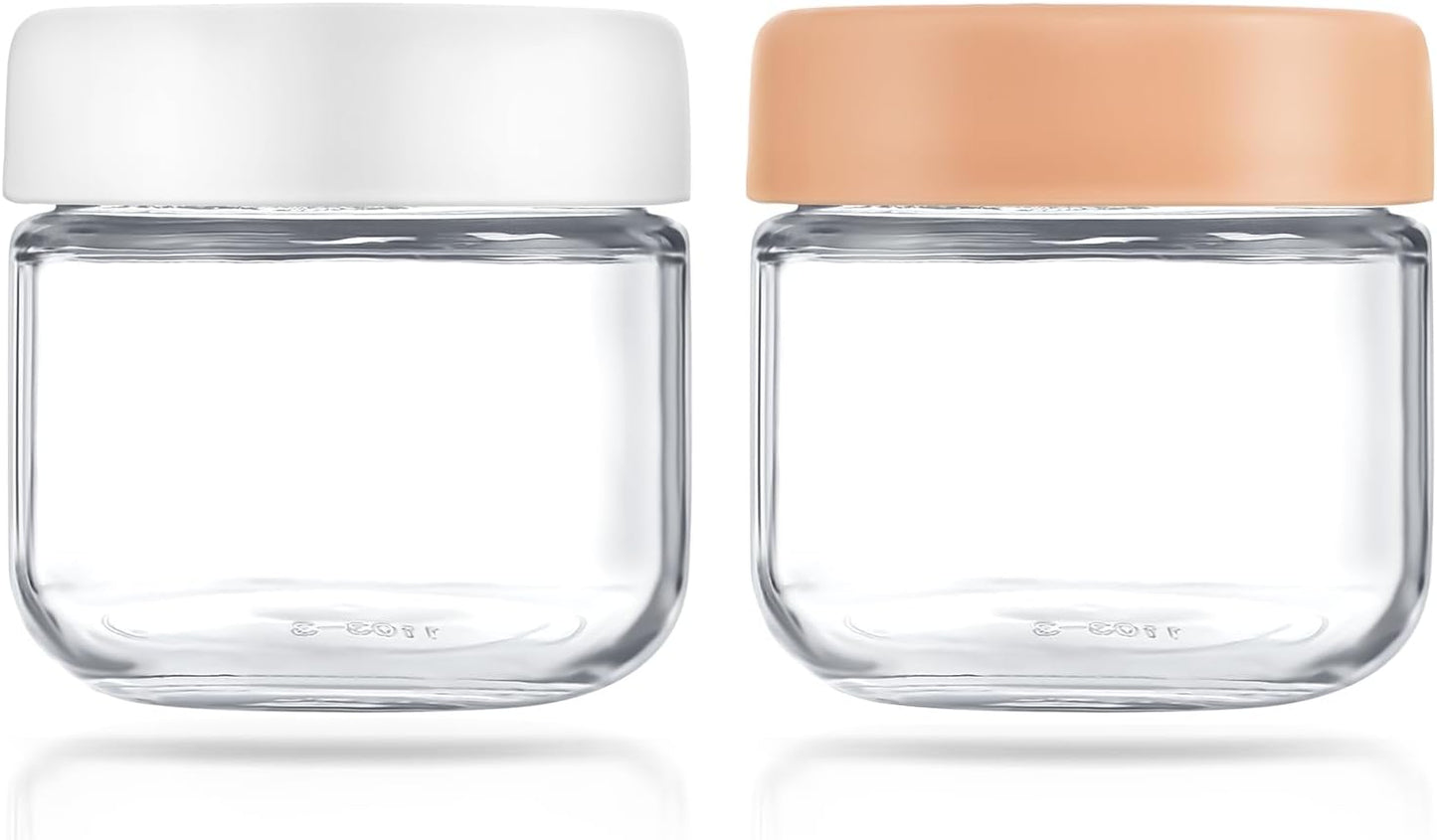Feshory 6 Pack Overnight Oats Container Jar with Screw Lid - Wide Mouth & Airtight Glass Food Storage Jar, Wide Mouth Glass Meal Prep Containers for Baby Food, Salad, Spice, Snacks, Dressing Sauce