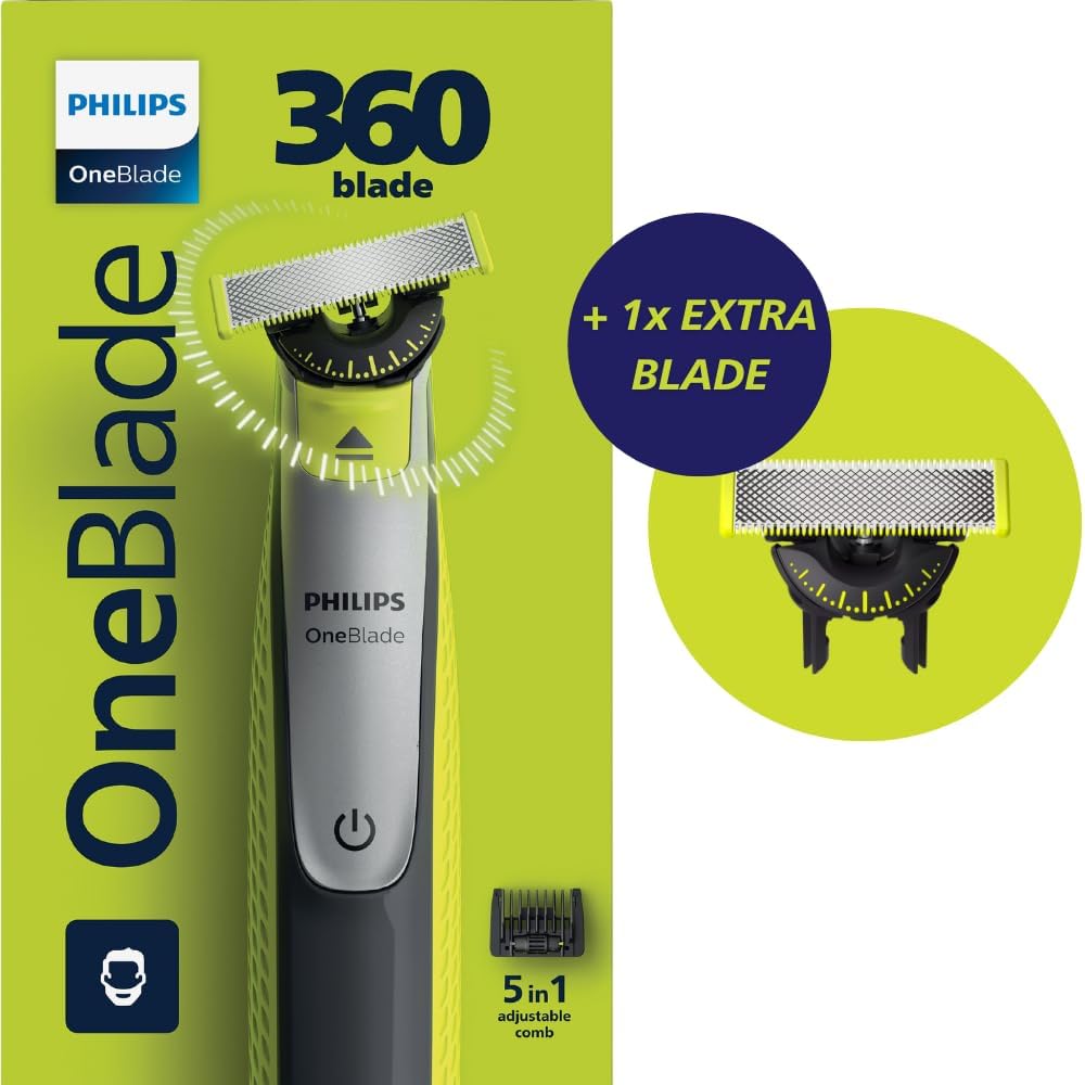 OneBlade 360: Electric Shaver & Trimmer with 5-in-1 Comb | Wet & Dry | Australia