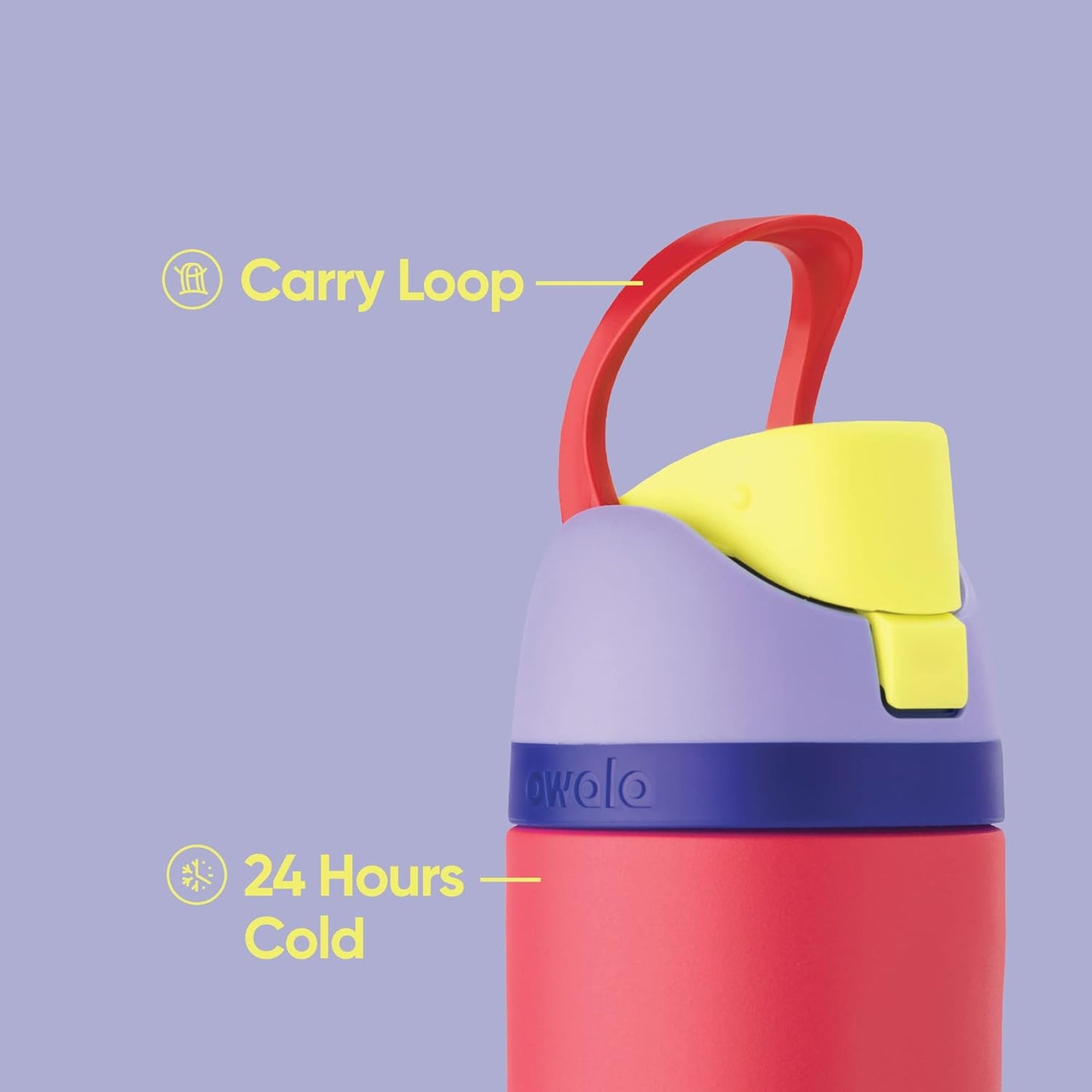 Insulated Stainless Steel Water Bottle - FreeSip Straw & Spout