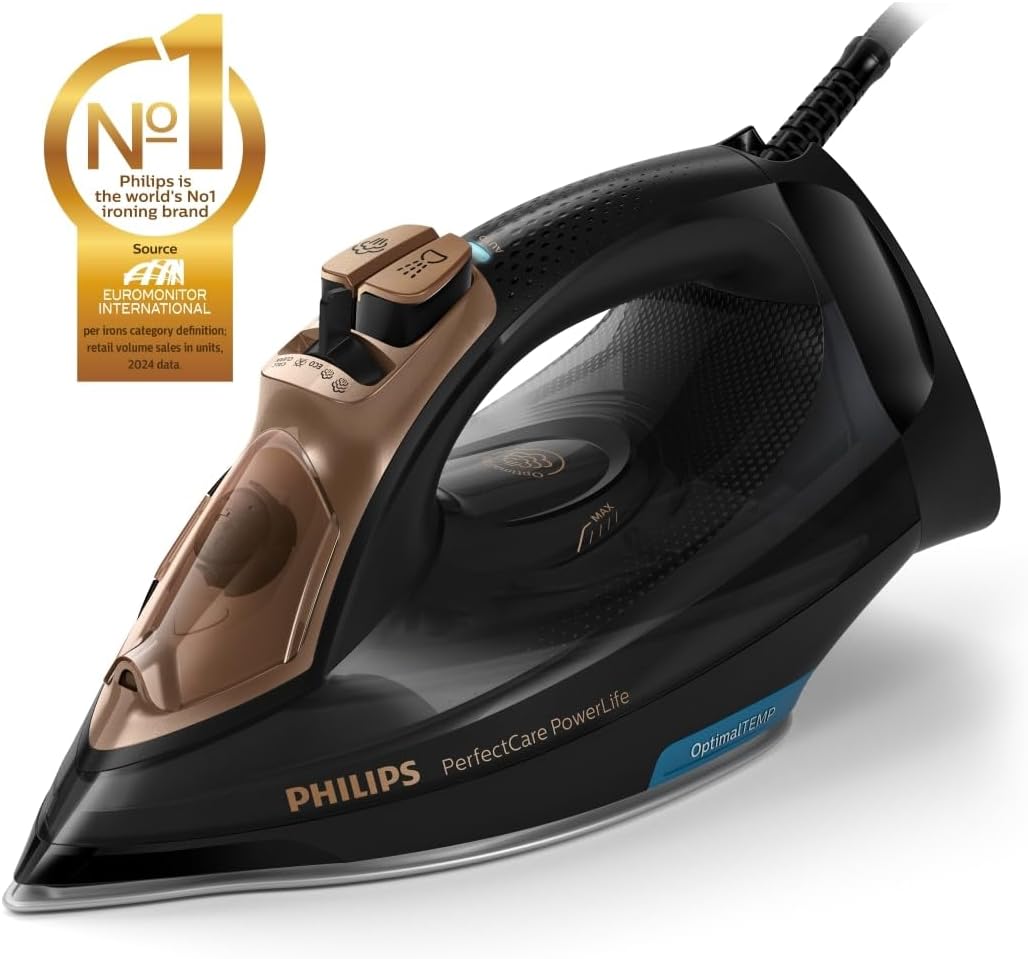 Smart Steam Iron for All Fabrics | Auto Shutoff & SteamGlide Plus Soleplate