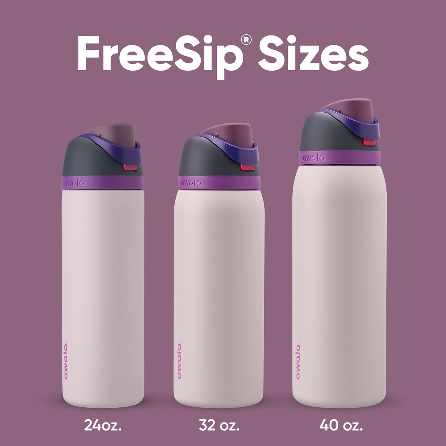 Insulated Stainless Steel Water Bottle - FreeSip Straw & Spout