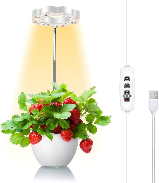 Grow Light Full Spectrum Plant Lights for Indoor Plants, Full Spectrum Plant Grow Lights, 9 Dimmable Levels Auto ON & Off with 3/9/12H Timer