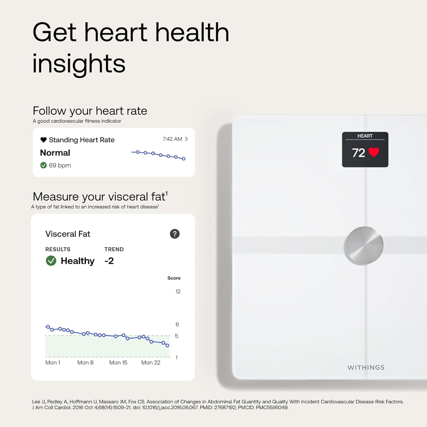 WITHINGS | Smart Body Composition Scale with Heart Rate Monitor | 8-in-1 Health Tracker