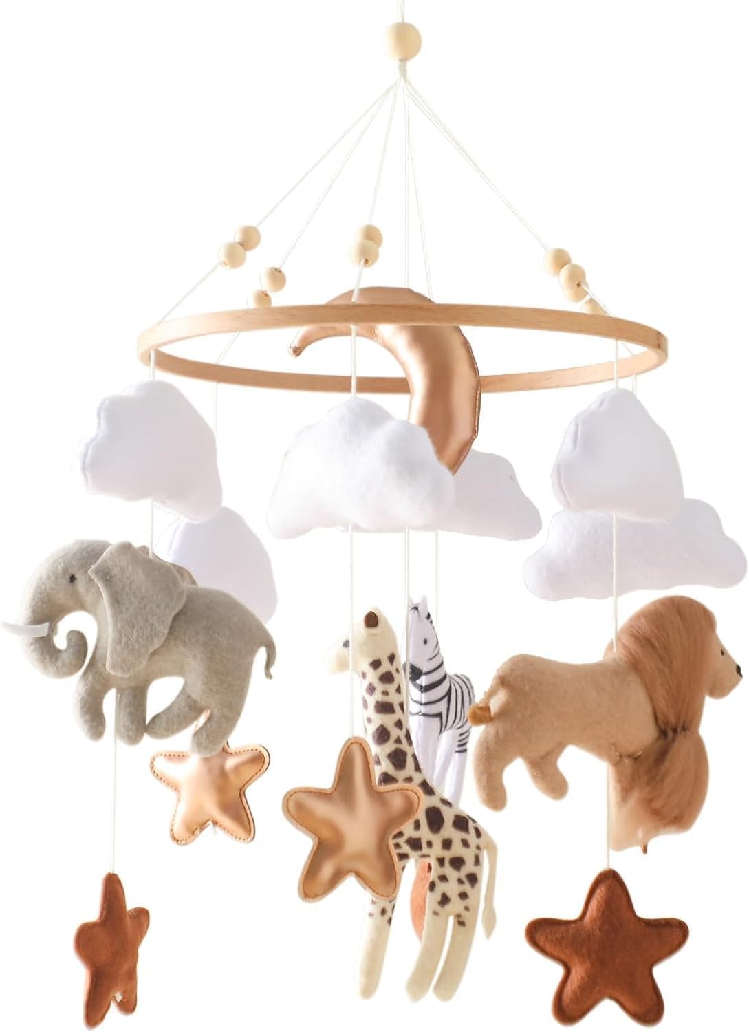 Beechwood Crib Mobile Holder - 360° Rotate, Adjustable Arm - Natural Wood, Minimalist - For Cribs No Side Rails - Baby Nursery Decor