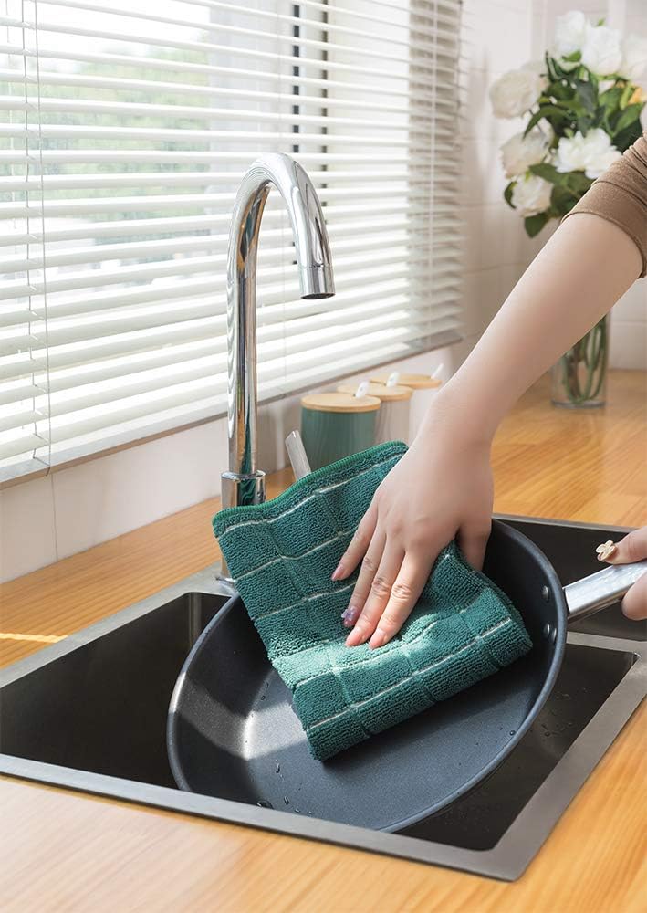 Microfiber Kitchen Towels Set of 8 | Super Absorbent Dish Cloths