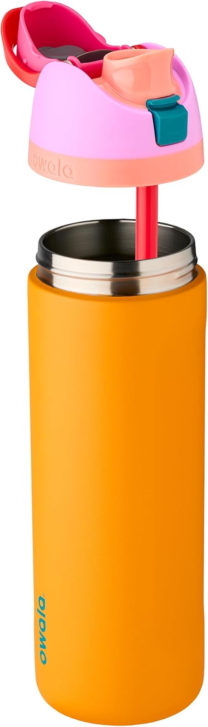 Insulated Stainless Steel Water Bottle - FreeSip Straw & Spout