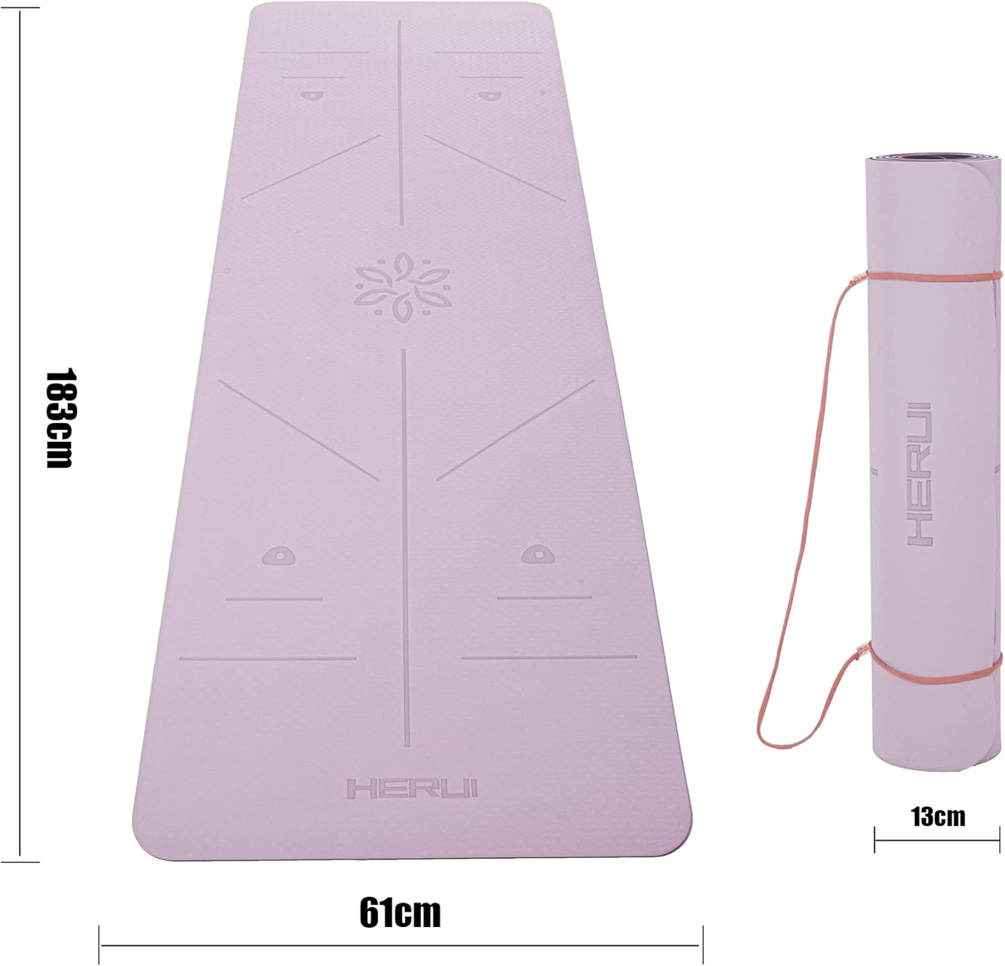Premium Non-Slip Yoga Mat with Alignment Lines - 6mm Thick Exercise Mat