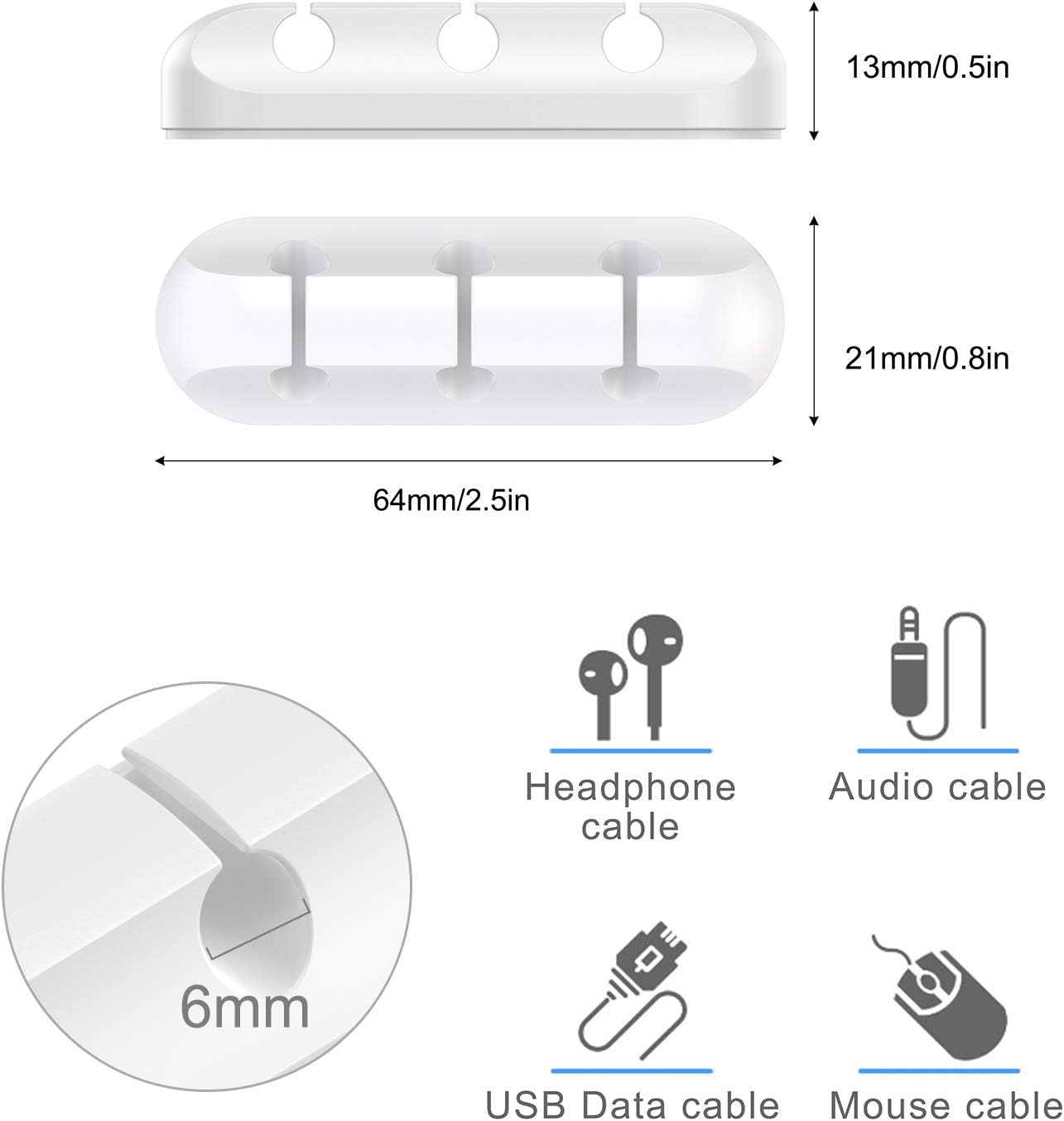 Cable Holder Clips | Desk Cord Organizer | Wire Management Solution