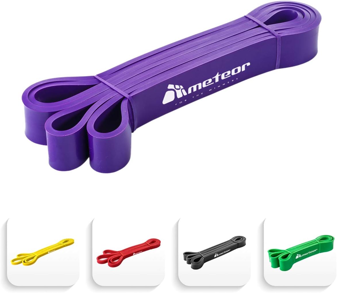 Meteor Essential Power Bands, Resistance Loop Set, Natural Latex Fitness Bands for Workout, Yoga, Weightlifting, Physical Therapy, Rehab, Bench Press, Dead Lift, Improve Mobility and Strength