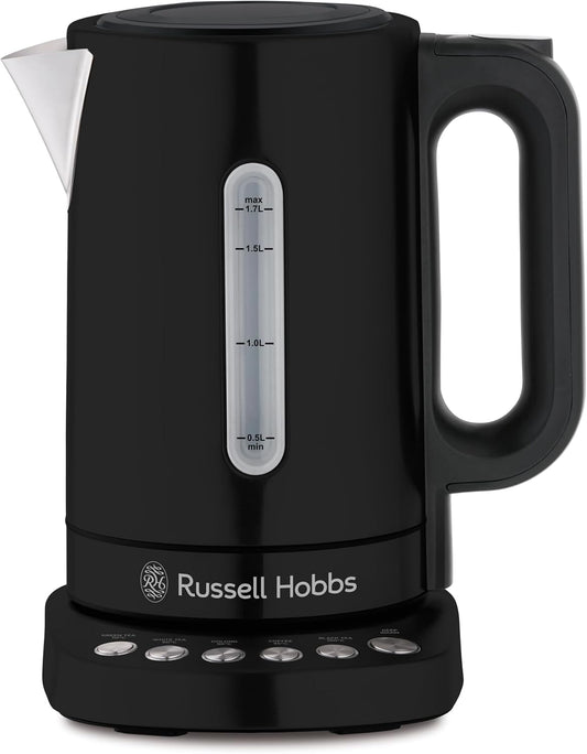 Russell Hobbs RHK510 Addison Kettle, 5 Temperature Settings, 1.7 L Capacity, Easy to Clean, Silver