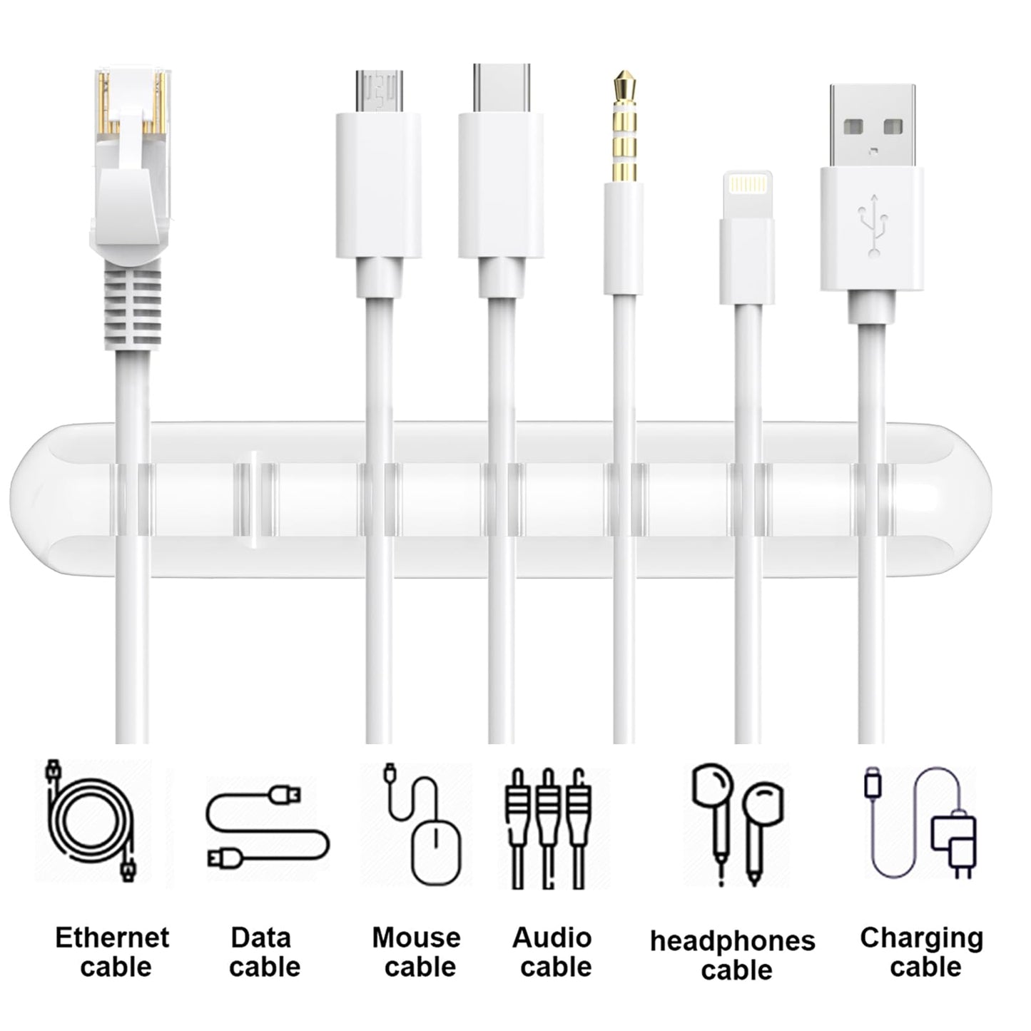 Cable Holder Clips | Desk Cord Organizer | Wire Management Solution