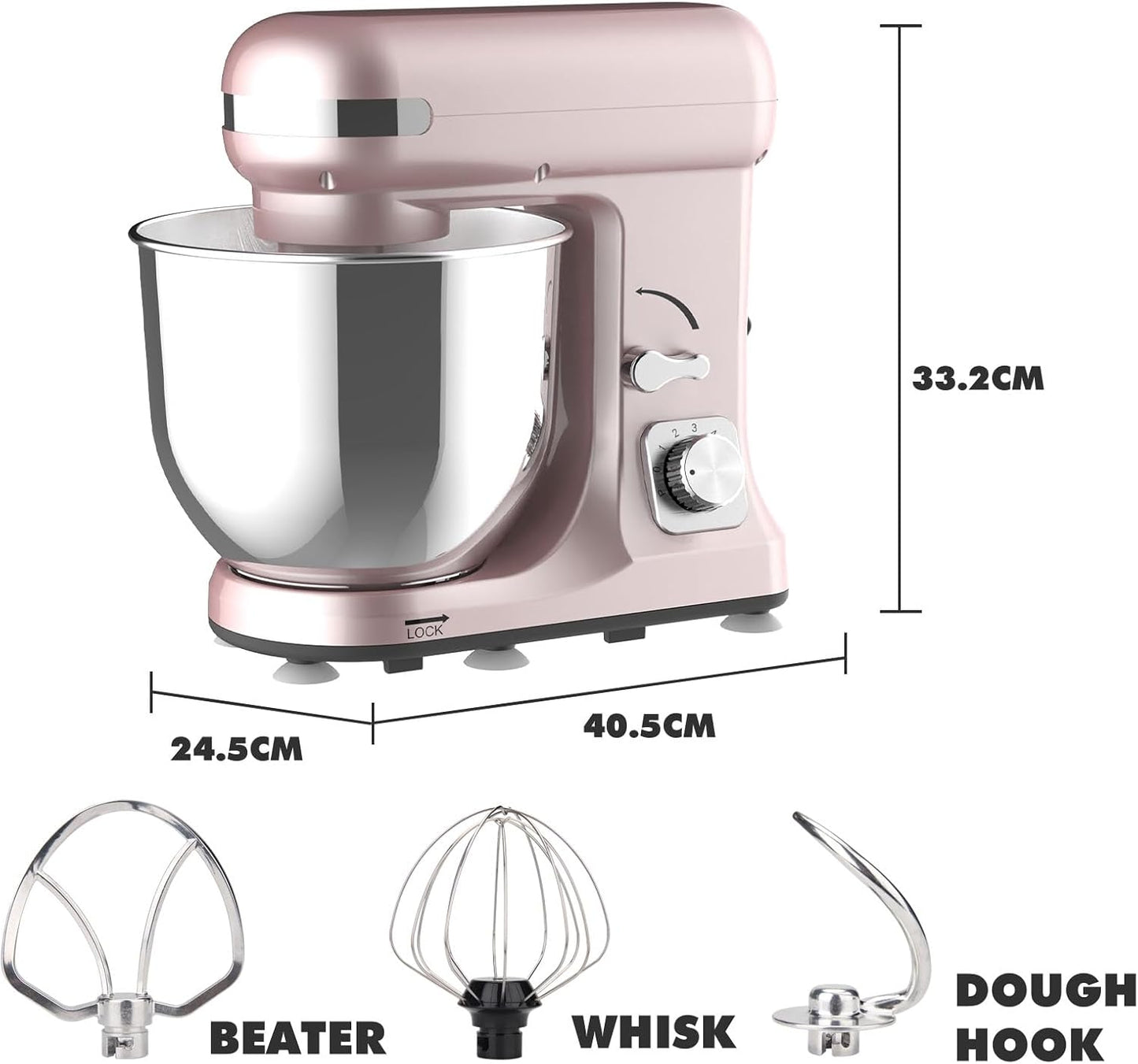 1400W Stand Mixer | 6.5L Electric Food Mixer for Baking