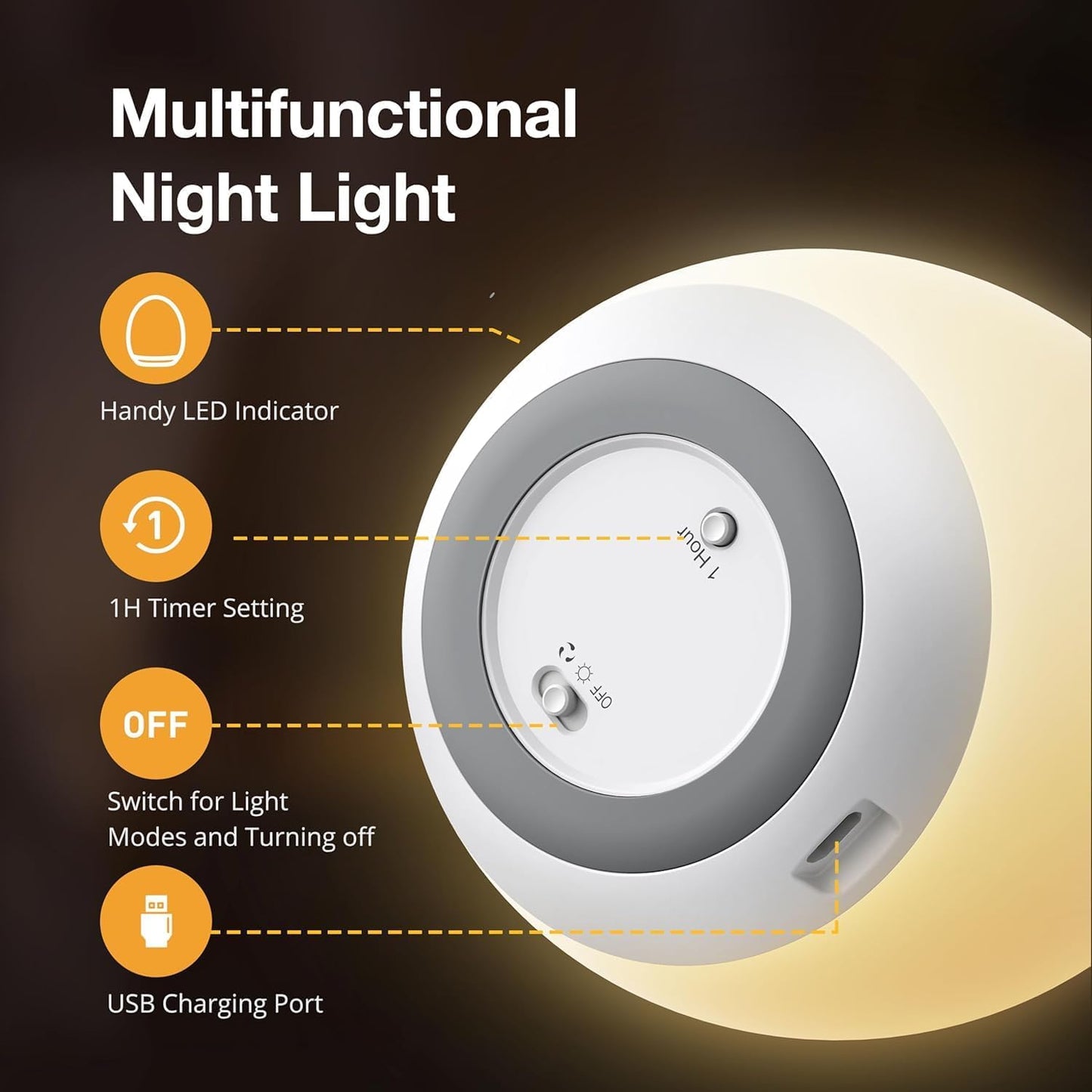 Colour Changing Night Light | Baby Safe Nursery Lamp | Timer