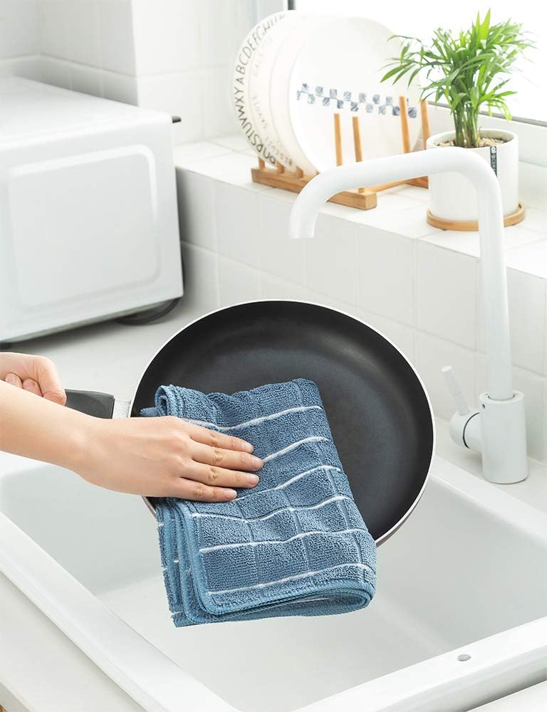 Microfiber Kitchen Towels Set of 8 | Super Absorbent Dish Cloths