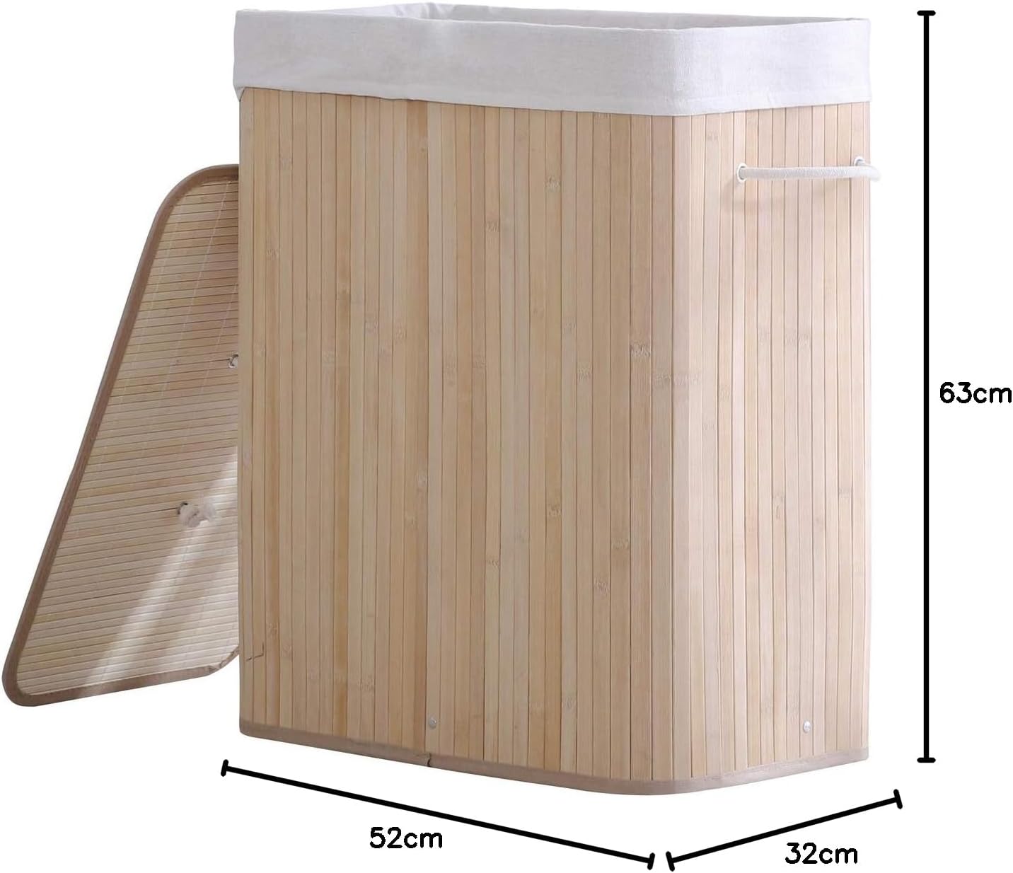 Bamboo Laundry Hamper | Rectangular Laundry Basket | Foldable Storage