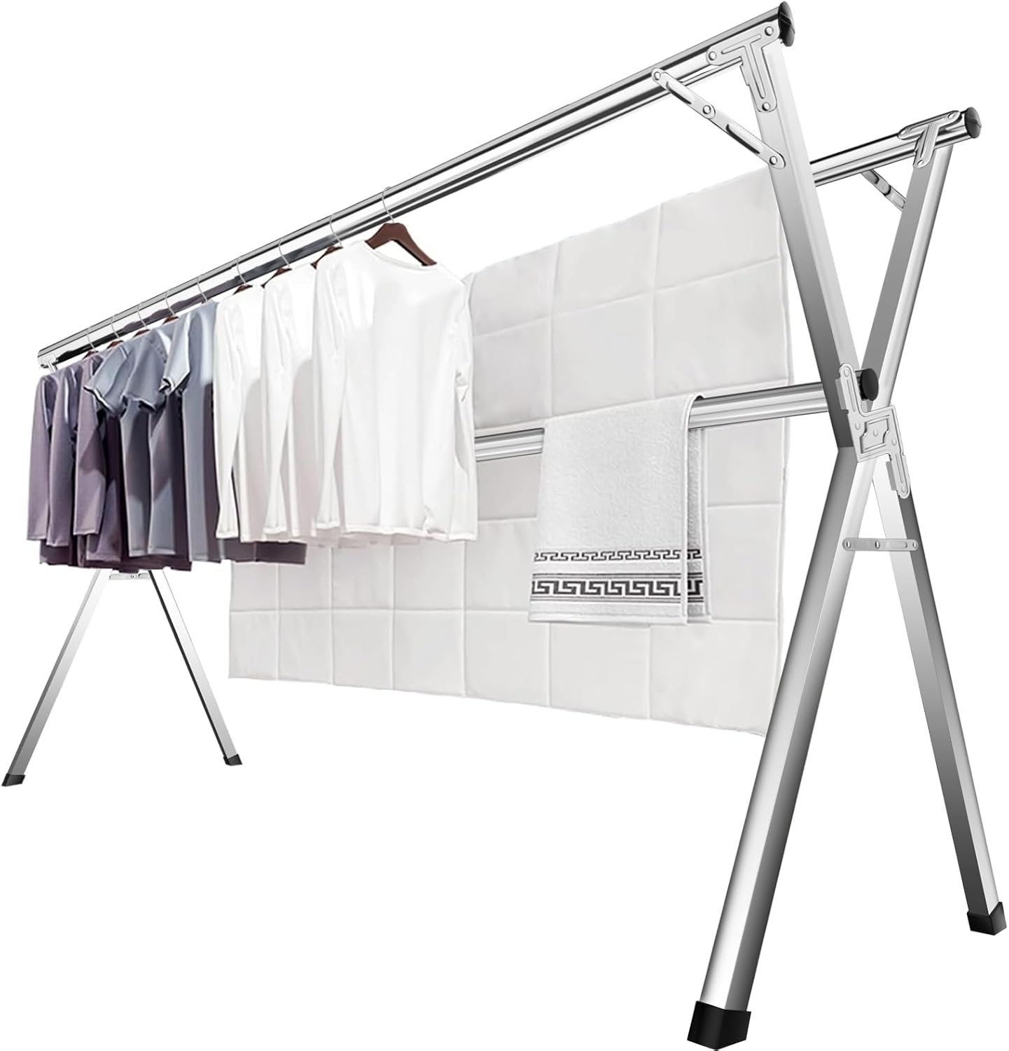 Heavy-Duty Collapsible Clothes Drying Rack | Extendable Stainless Steel