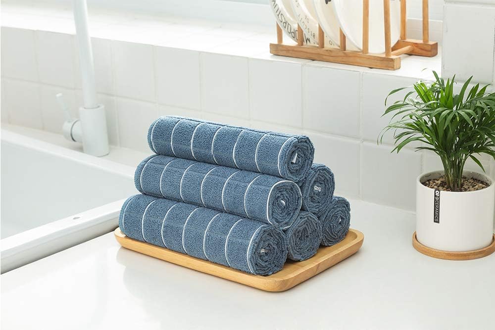Microfiber Kitchen Towels Set of 8 | Super Absorbent Dish Cloths
