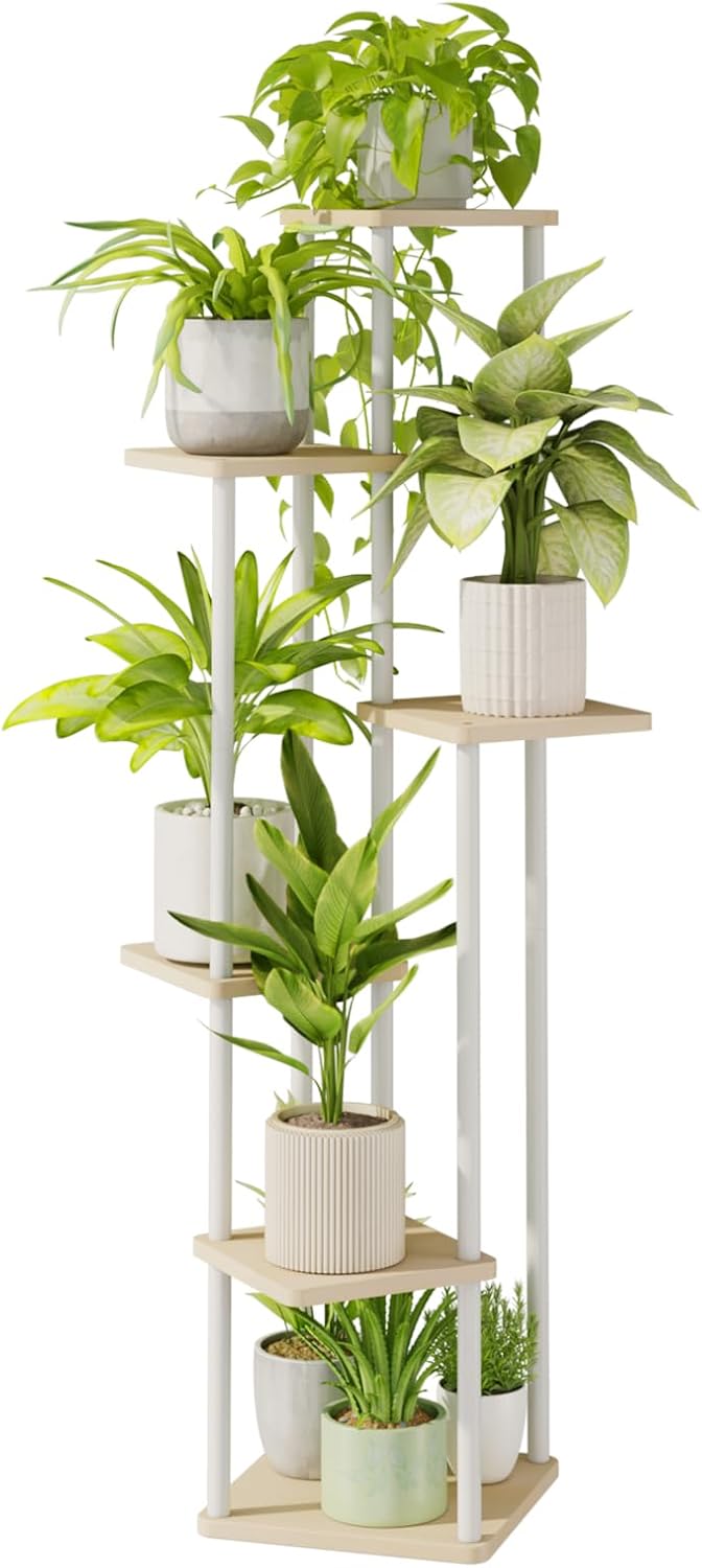 Tall Tiered Indoor Plant Stand | Corner Shelf