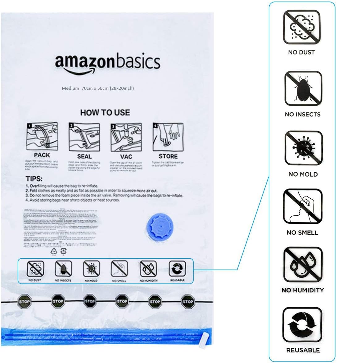 Vacuum Storage Bags 6-Pack | Space Saver Bags for Clothes & Linen | Australia