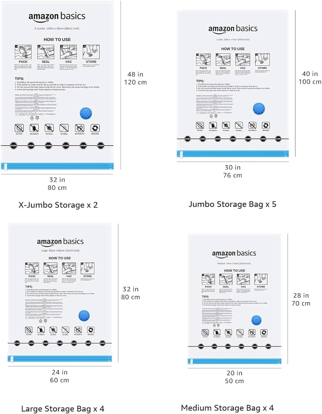 Vacuum Storage Bags 6-Pack | Space Saver Bags for Clothes & Linen | Australia