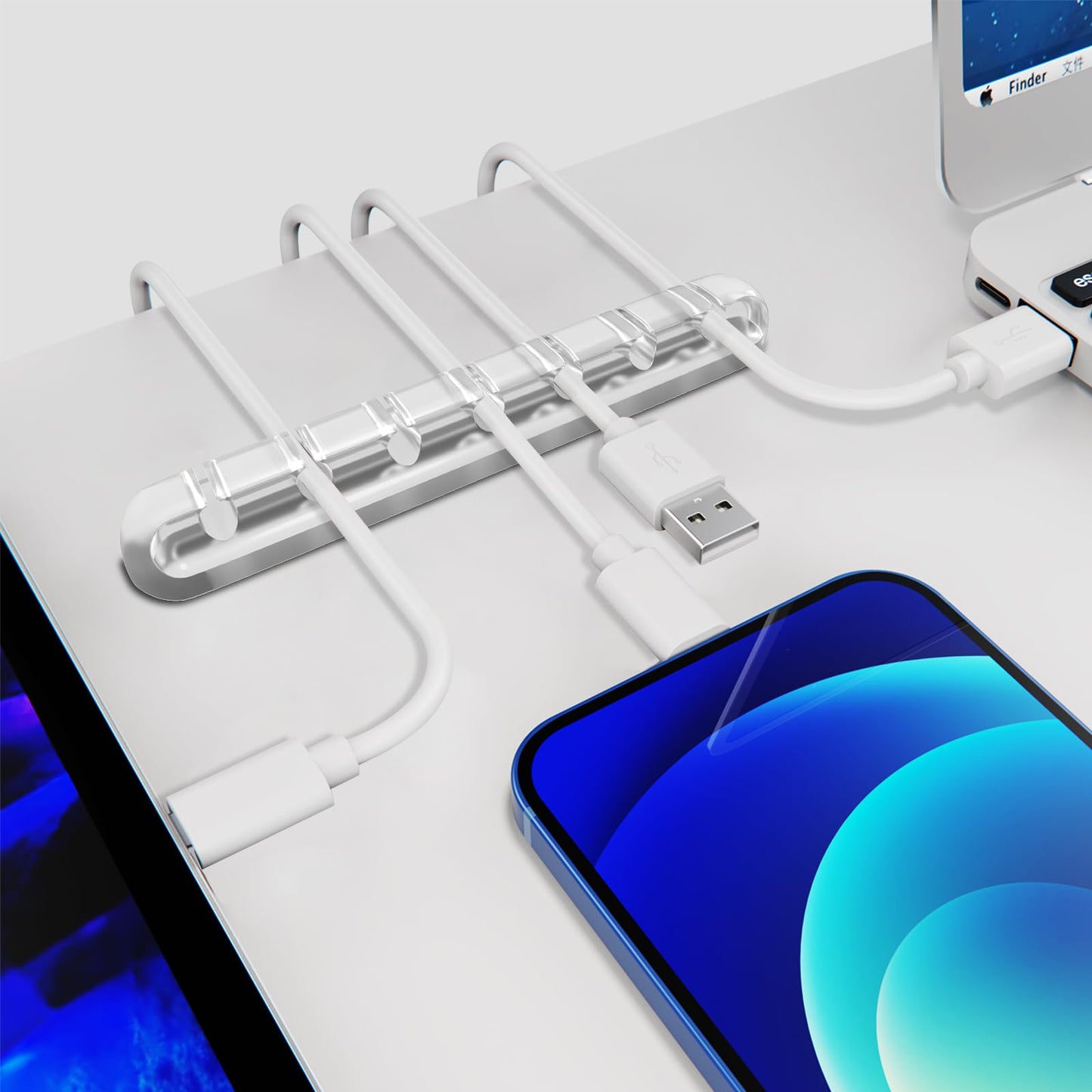 Cable Holder Clips | Desk Cord Organizer | Wire Management Solution