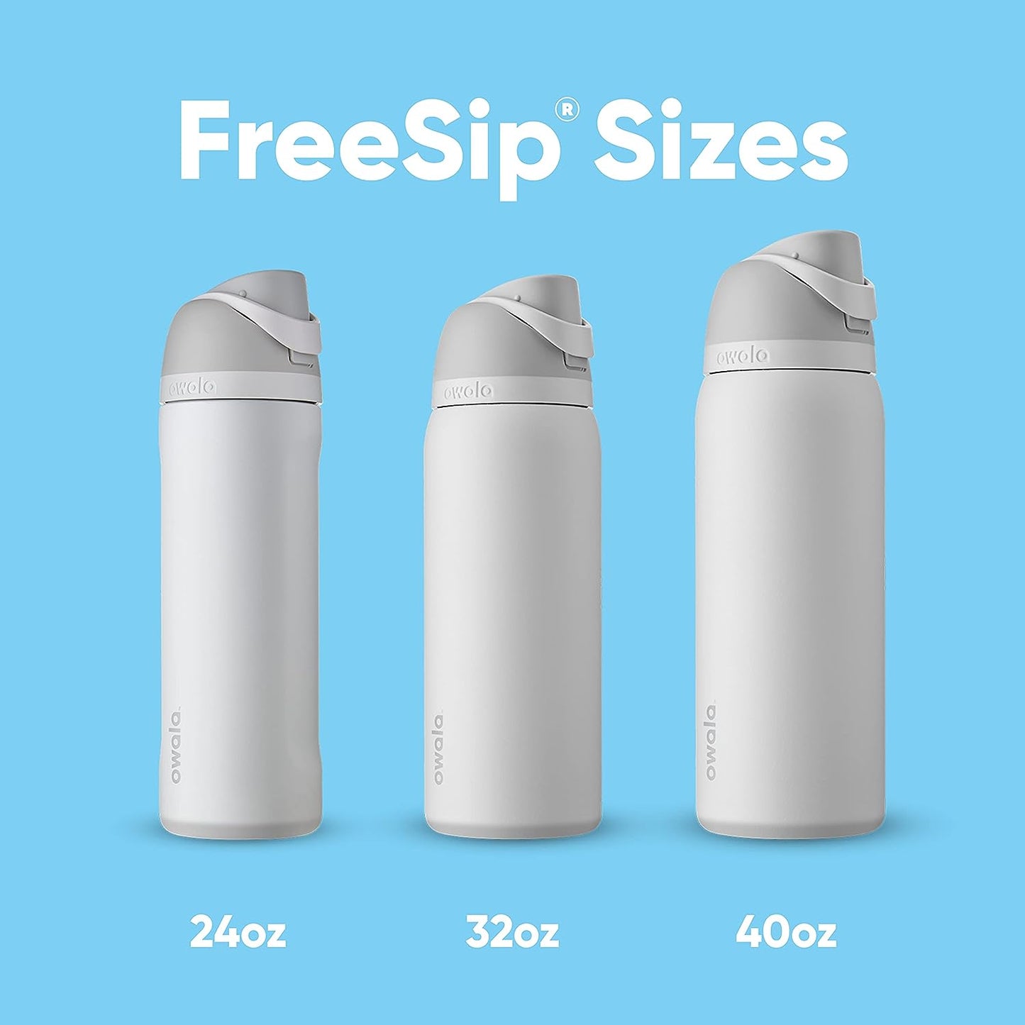 Insulated Stainless Steel Water Bottle - FreeSip Straw & Spout