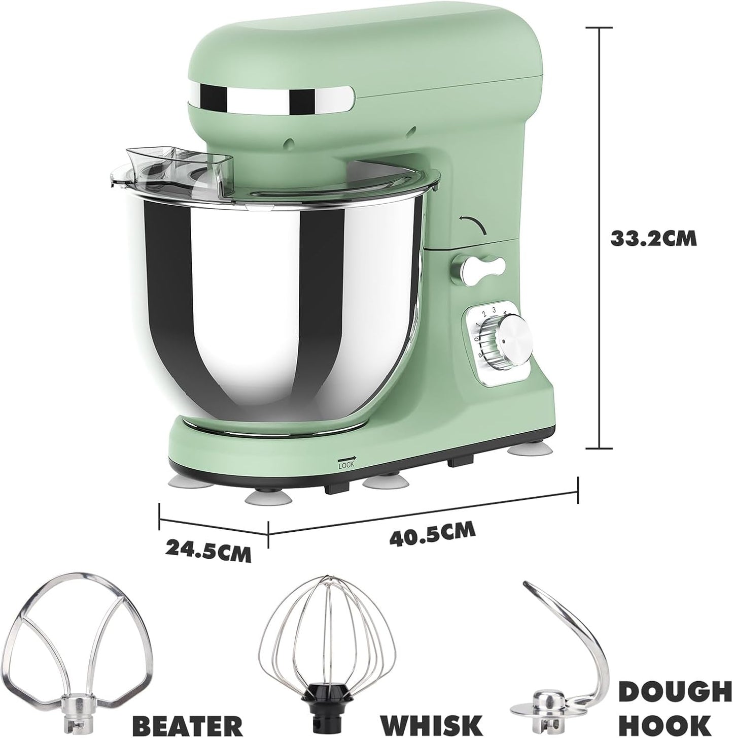 1400W Stand Mixer | 6.5L Electric Food Mixer for Baking