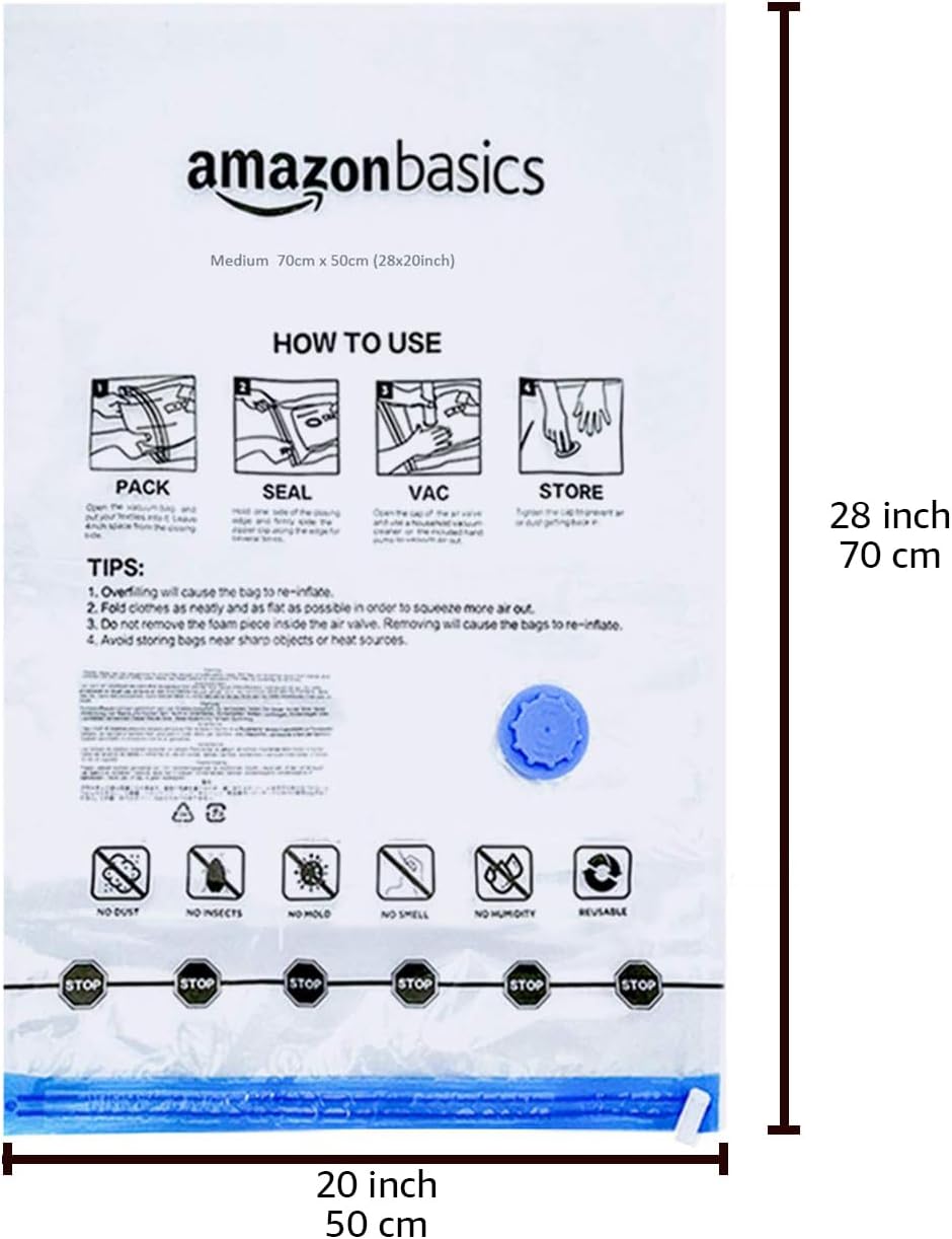 Vacuum Storage Bags 6-Pack | Space Saver Bags for Clothes & Linen | Australia