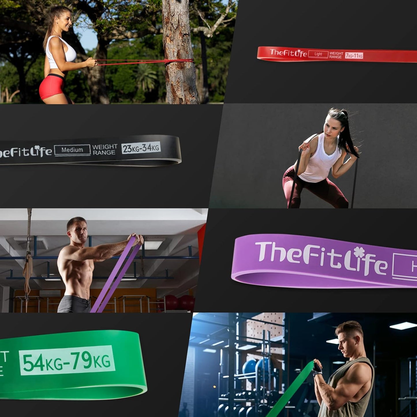 Assisted Pull Up Bands - Progressive Resistance Training Set with Exercise Guide