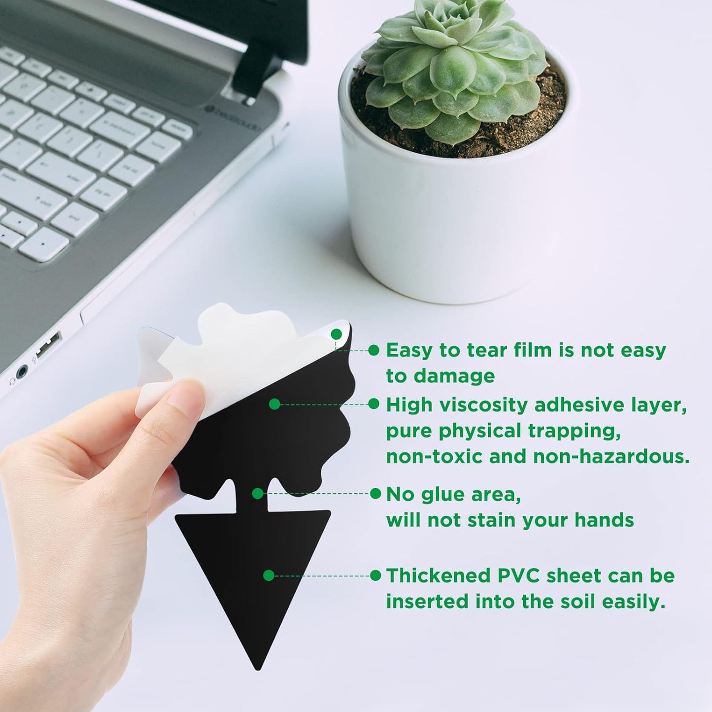 40 PCS Sticky Traps, GeeRic Sticky Fruit Fly and Plant Gnat Bug Traps for Indoor/Outdoor Use, Dual-Sided Black Sticky Traps Insect Catcher for White Flies, Mosquitos, Fungus Gnats, Flying Insects