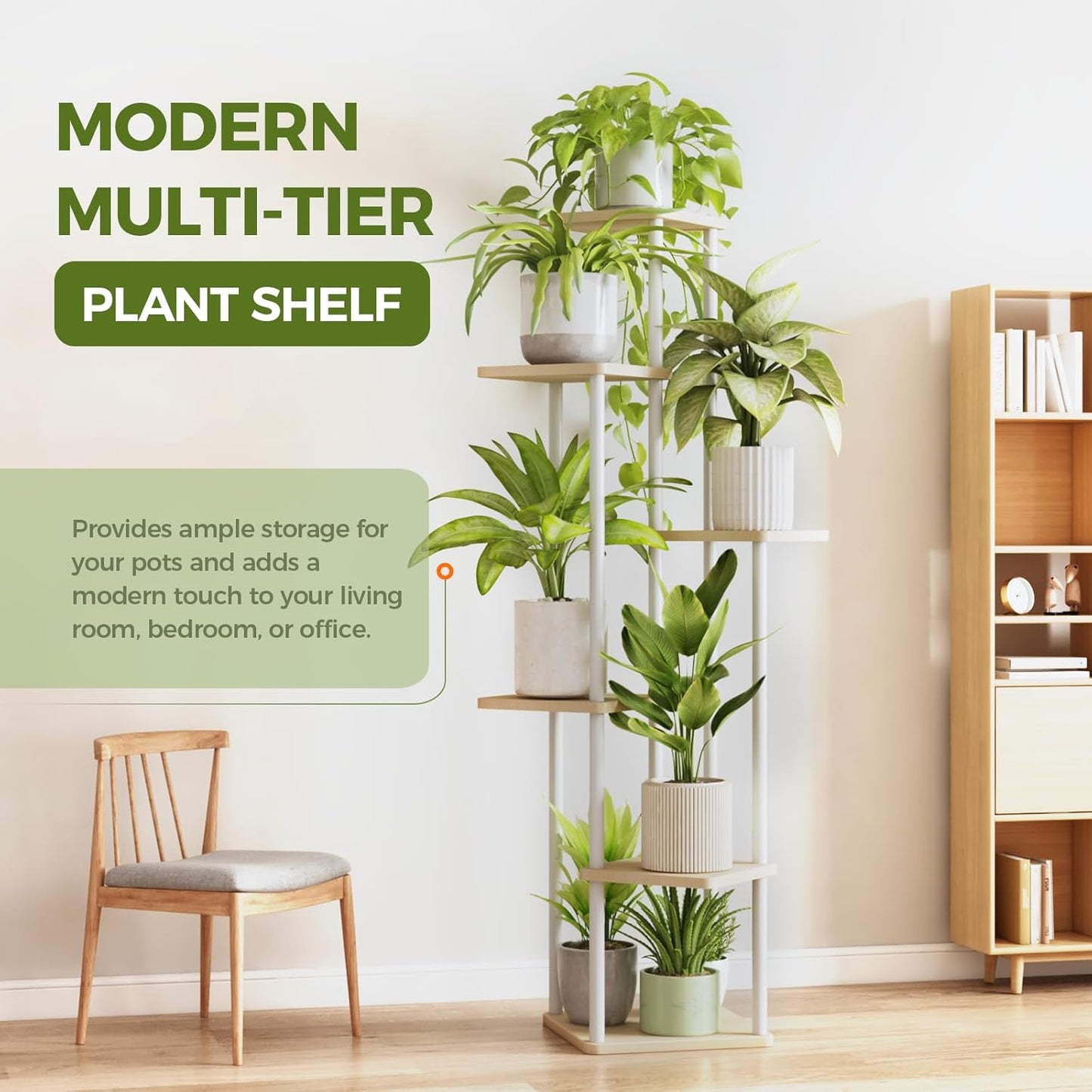 Tall Tiered Indoor Plant Stand | Corner Shelf