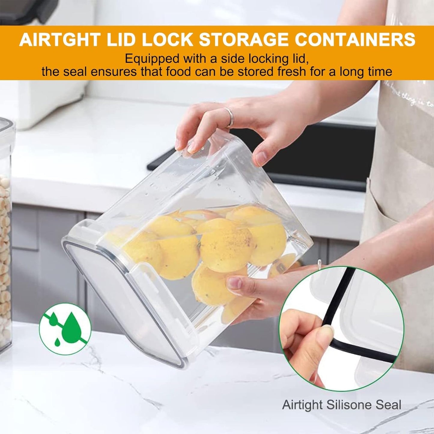 stusgo 42 Pack Airtight Food Storage Containers Set - Cereal Storage Containers for Kitchen Storage & Organisation with Lids & BPA Free Pantry Storage Containers Organiser
