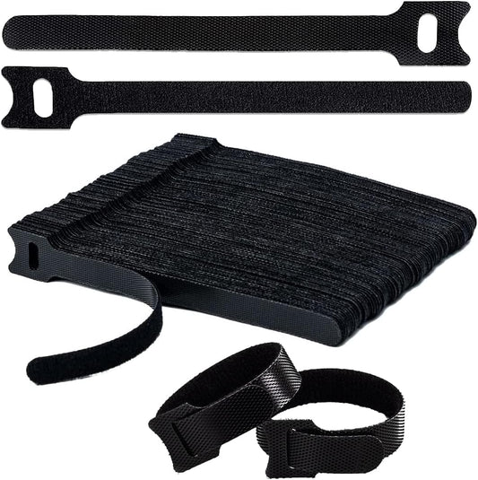 Reusable Cable Ties 100 Pack | Hook & Loop Straps