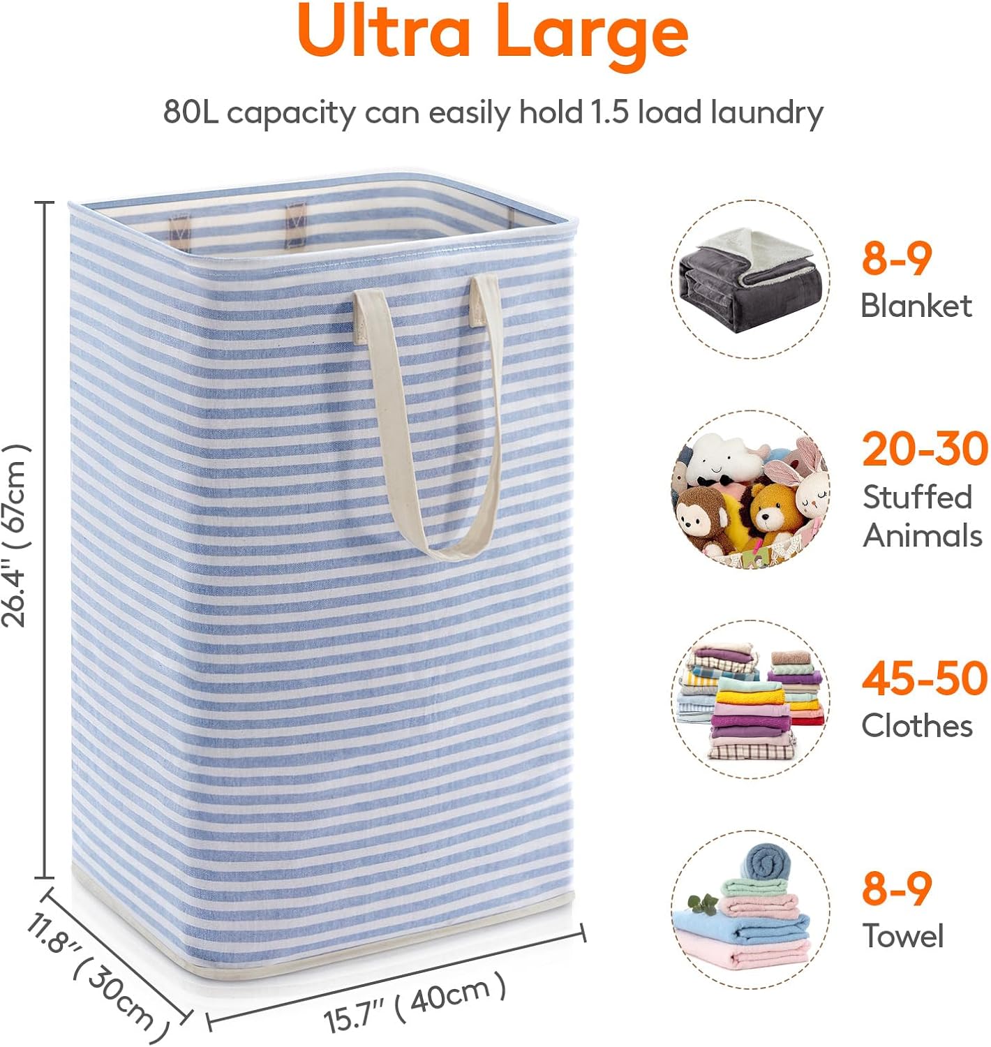 80L Waterproof Laundry Hamper 2 Pack - Collapsible & Portable - Lifewit