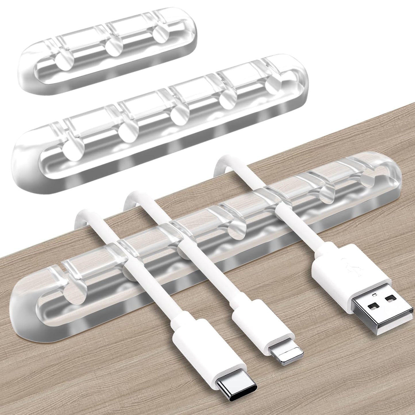 Cable Holder Clips | Desk Cord Organizer | Wire Management Solution