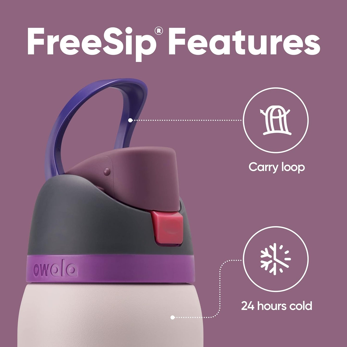 Insulated Stainless Steel Water Bottle - FreeSip Straw & Spout