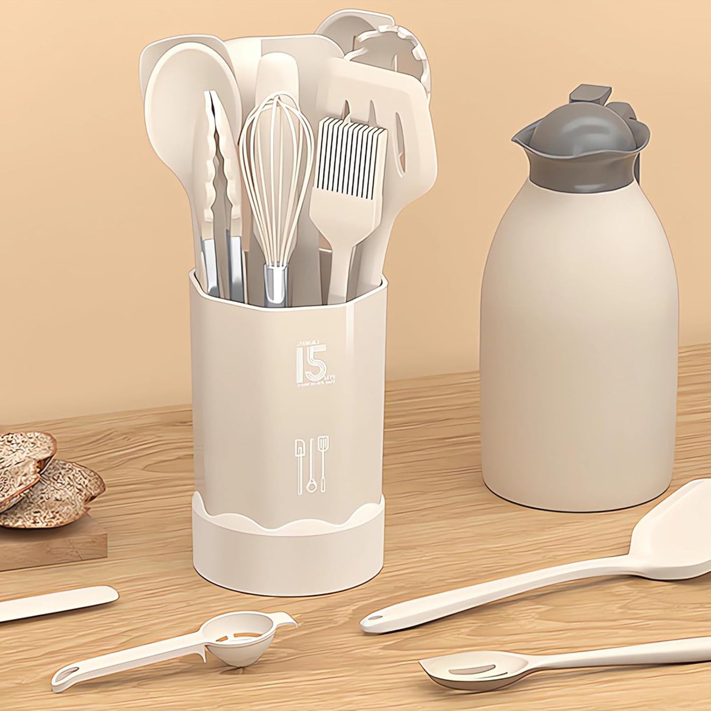 15-Piece Silicone Cooking Utensils Set | Dishwasher Safe