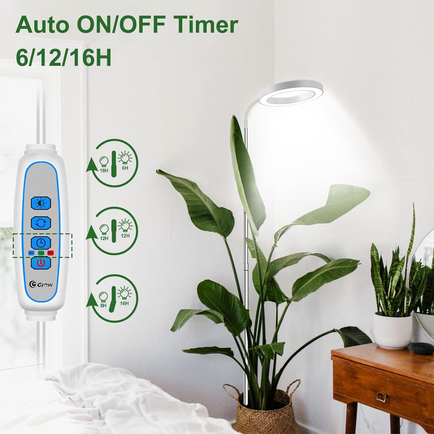 Height Adjustable Grow Light | Timer | 6500K