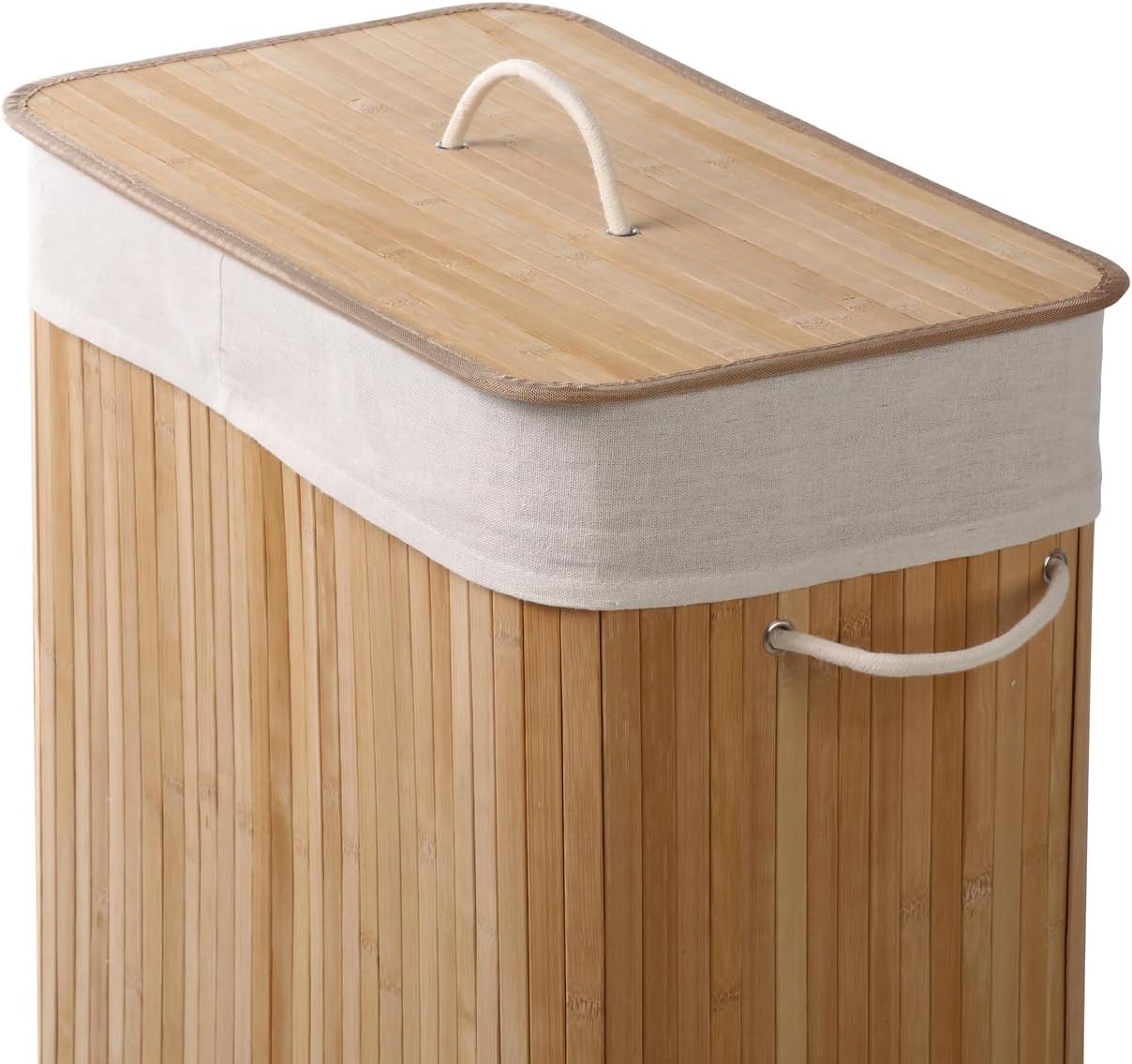 Bamboo Laundry Hamper | Rectangular Laundry Basket | Foldable Storage
