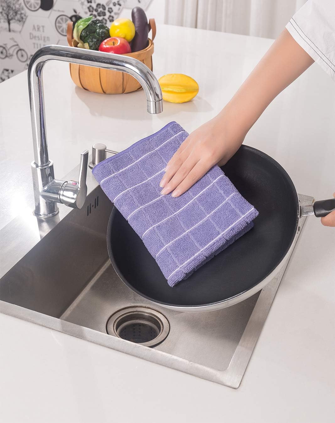 Microfiber Kitchen Towels Set of 8 | Super Absorbent Dish Cloths