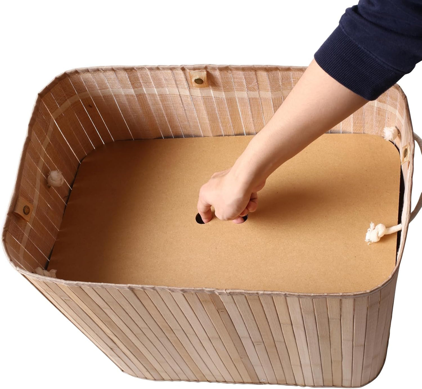 Bamboo Laundry Hamper | Rectangular Laundry Basket | Foldable Storage